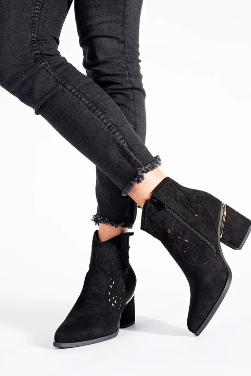 de color negro calado botas de...