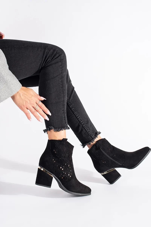 de color negro calado botas de...