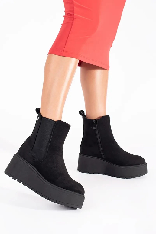 de color negro de gamuza botas...