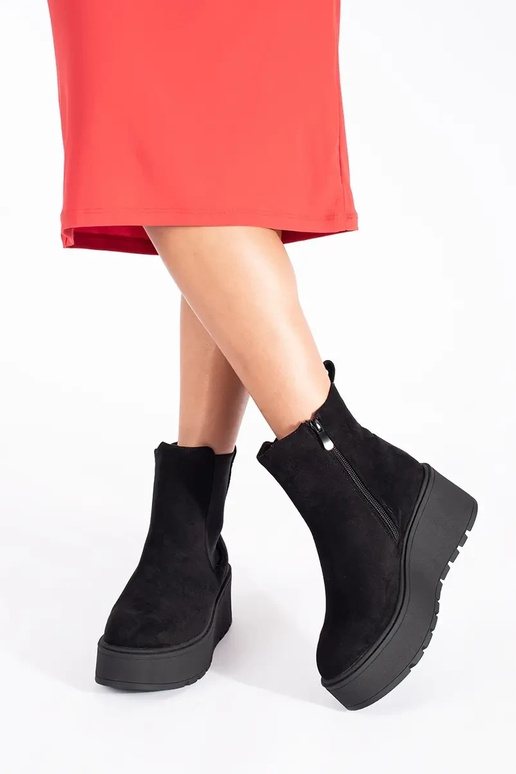 de color negro de gamuza botas...