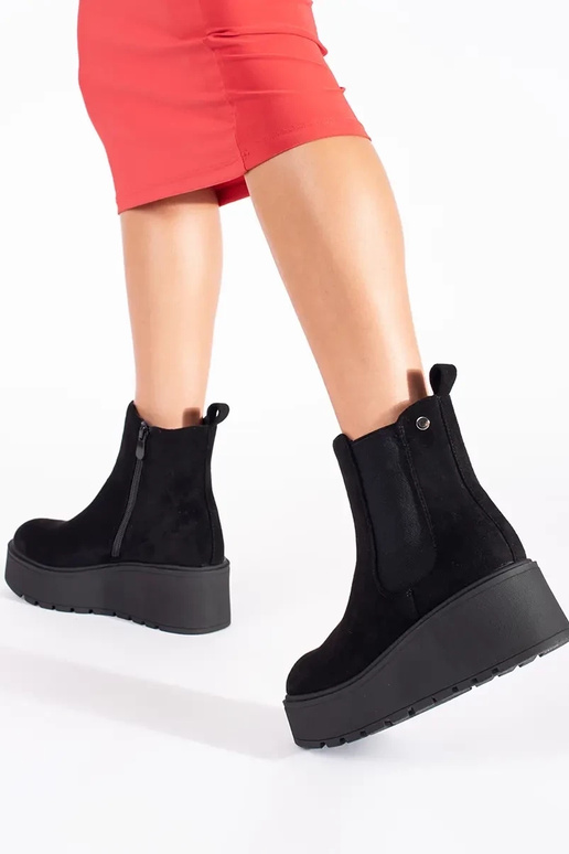 de color negro de gamuza botas...