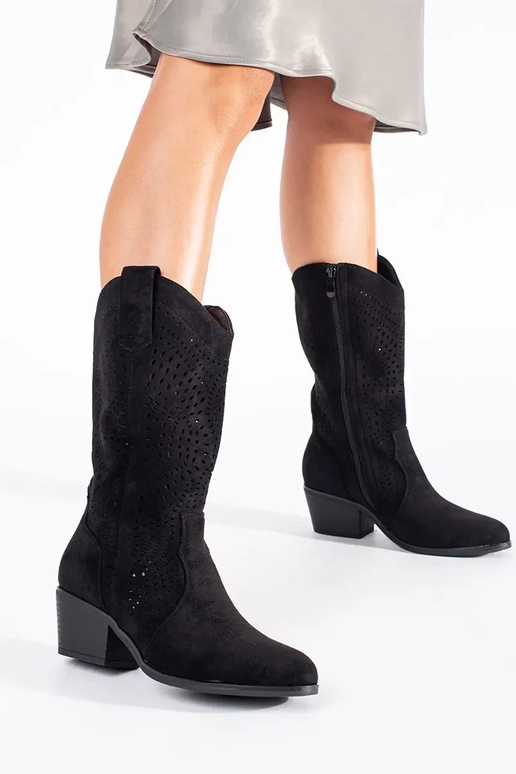 de color negro calado botas de...