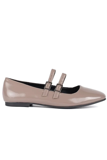 beige lacado bailarinas con...