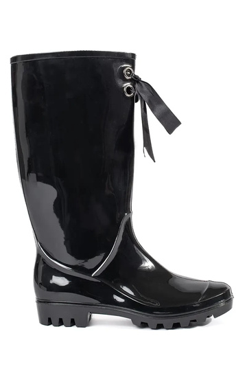 Botas de goma charol negro