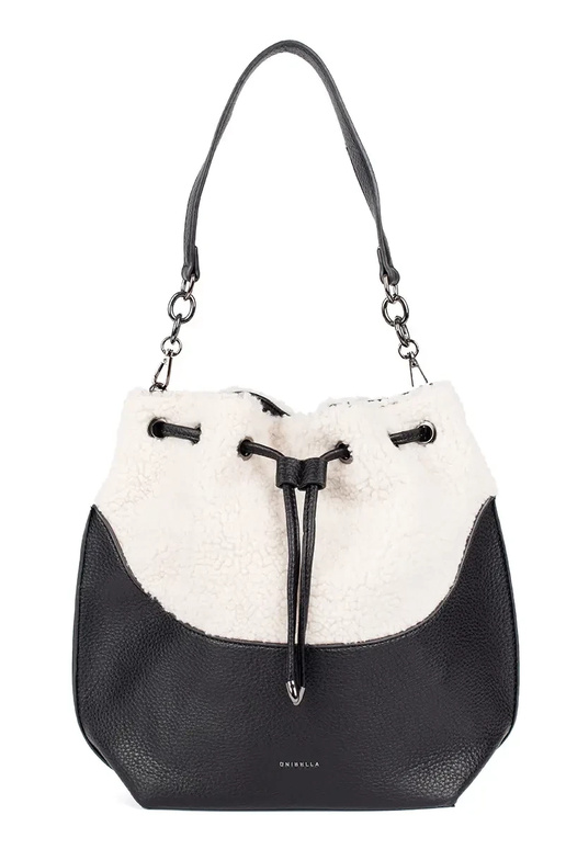 Elegante bolso negro con piel