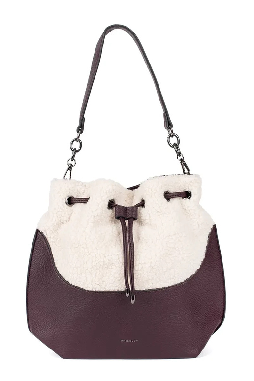 Elegante bolso marrón oscuro con piel Elegante bolso marrón oscuro con piel