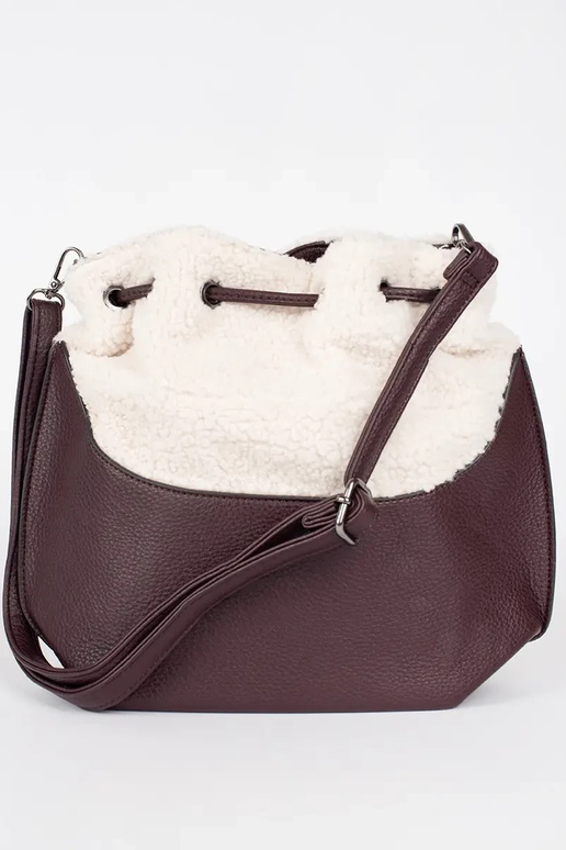 Elegante bolso marrón oscuro con piel Elegante bolso marrón oscuro con piel