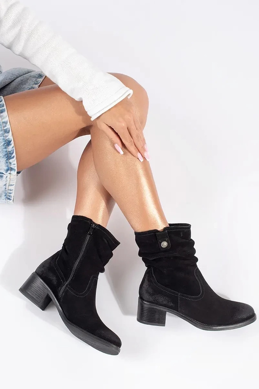 Botas vaqueras de cuero negro Sergio... Botas vaqueras de cuero negro Sergio...