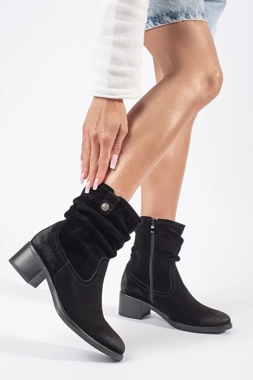 Botas vaqueras de cuero negro Sergio... Botas vaqueras de cuero negro Sergio...