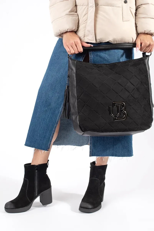 Botas de tacón de cuero negro para... Botas de tacón de cuero negro para...