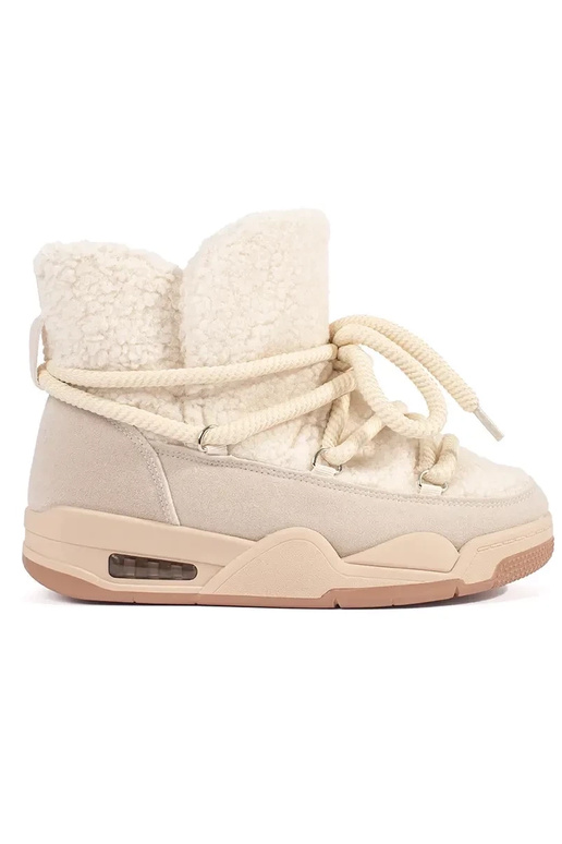 Botas de nieve de mujer beige con...