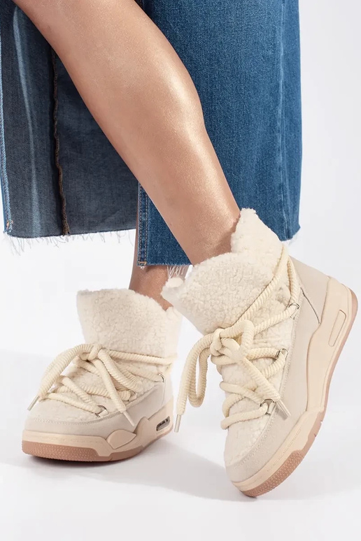 Botas de nieve de mujer beige con...