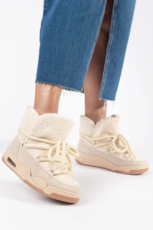 Botas de nieve de mujer beige con...