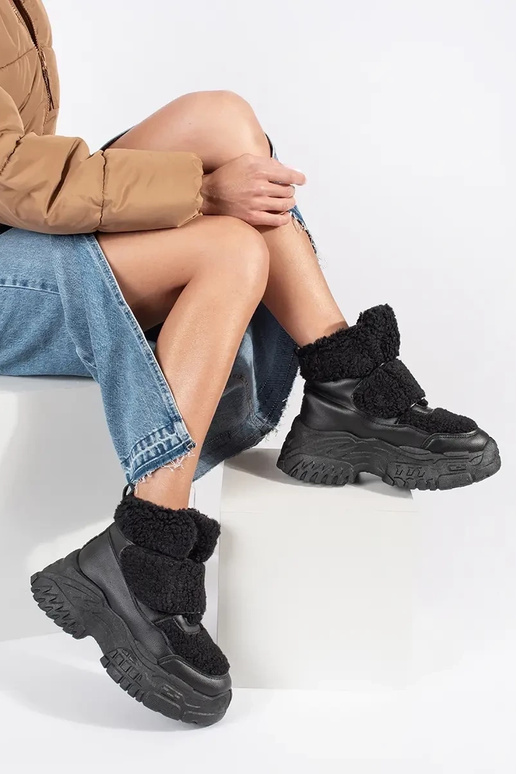 Botas de nieve negras con plataforma...