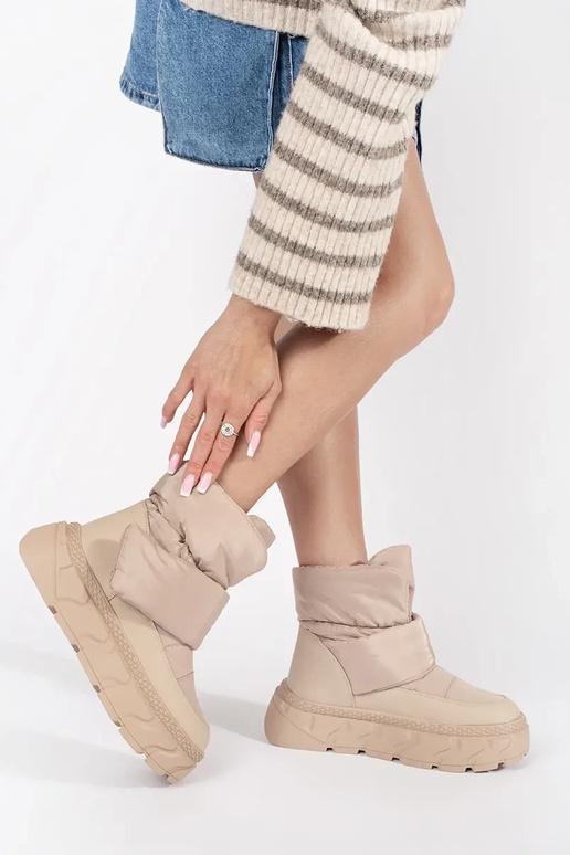 Botas de nieve de mujer beige con...