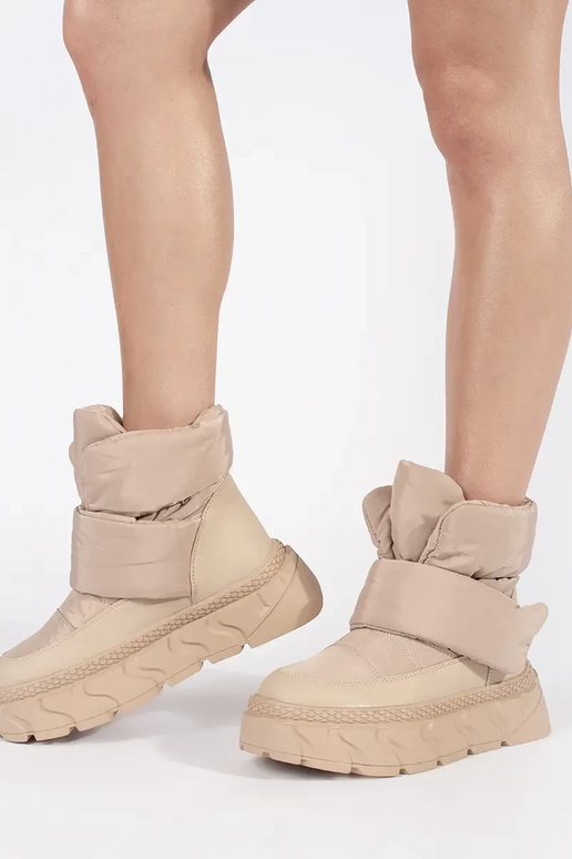 Botas de nieve de mujer beige con...
