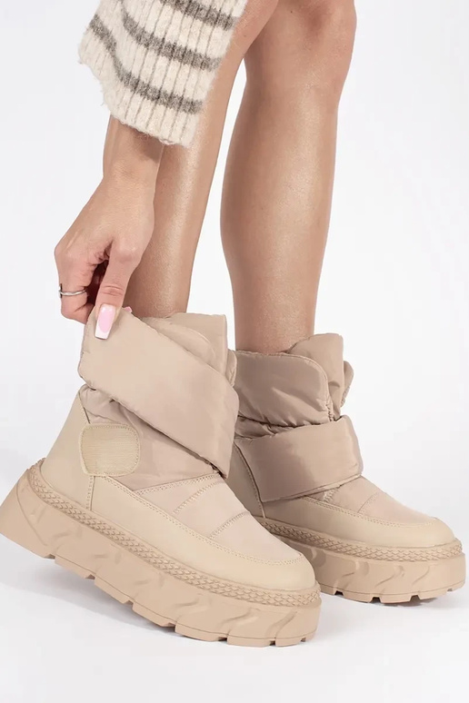 Botas de nieve de mujer beige con...
