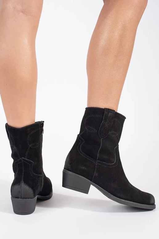 Botas vaqueras de cuero negro Sergio... Botas vaqueras de cuero negro Sergio...