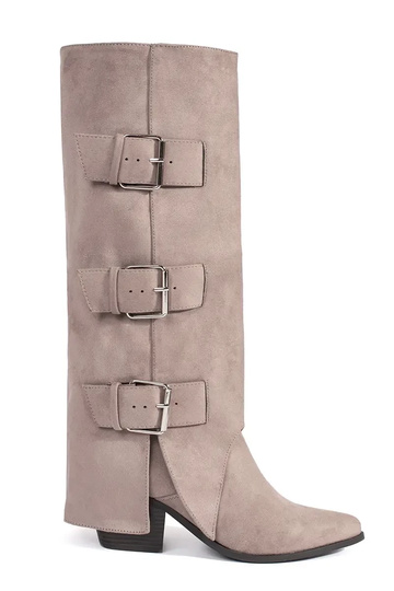 beige de gamuza botas en el...