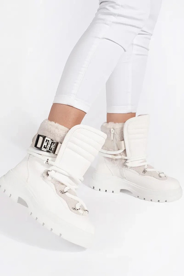 el color blanco Botas de... 2