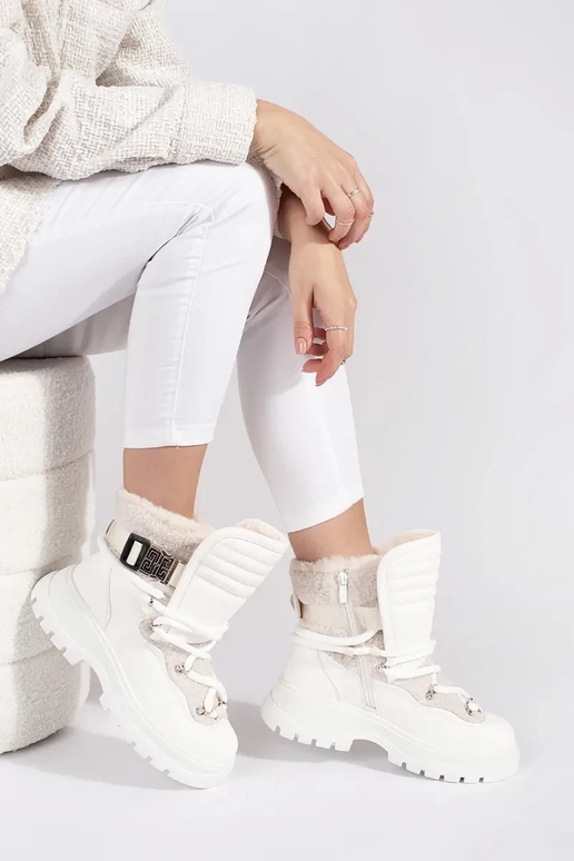 el color blanco Botas de nieve para...