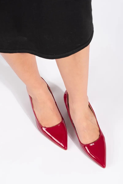 Estilo elegante lacado Rojo tacones...