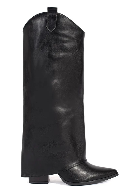 de color negro botas A stylu koAbojek...