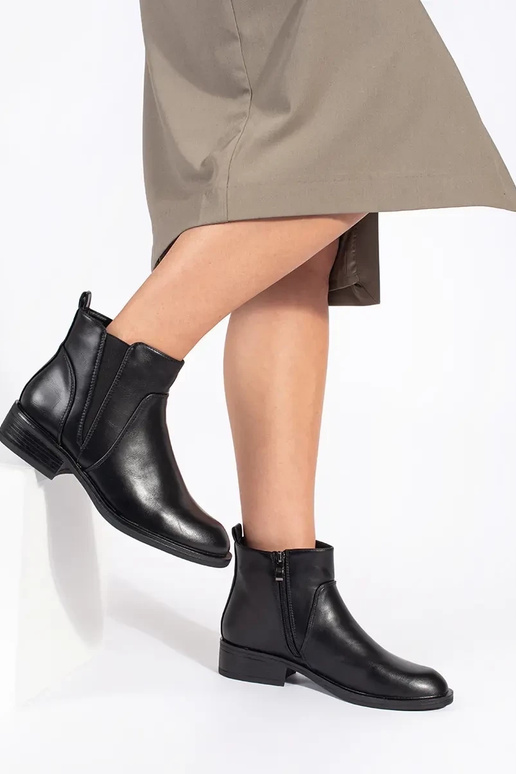 Botas de tacón bajo para mujer en negro Botas de tacón bajo para mujer en negro