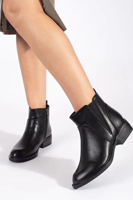 Botas de tacón bajo para mujer en negro Botas de tacón bajo para mujer en negro