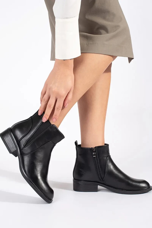 Botas de tacón bajo para mujer en negro Botas de tacón bajo para mujer en negro