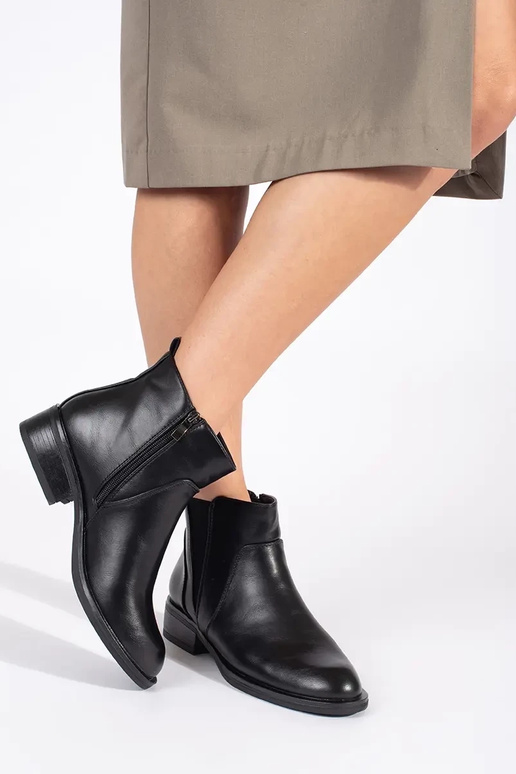 Botas de tacón bajo para mujer en negro Botas de tacón bajo para mujer en negro