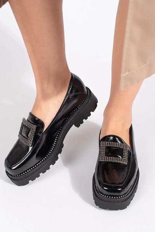 Mocasines de color negro mujer con...