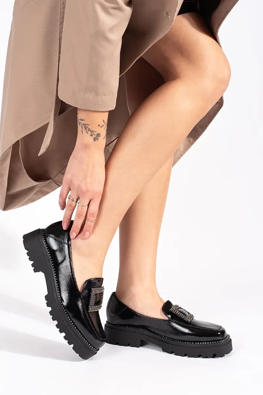 Mocasines de color negro mujer con...