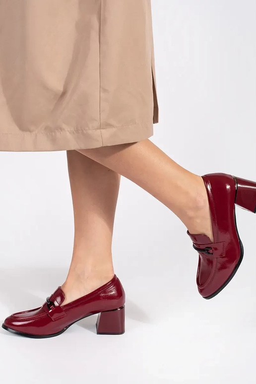 borgoña medio zapatos mocasines de...