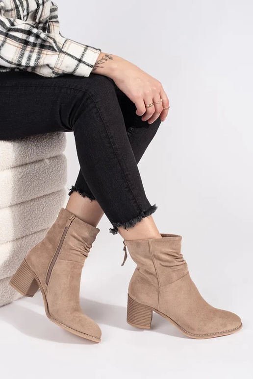 beige de gamuza Zapatos de mujer con...