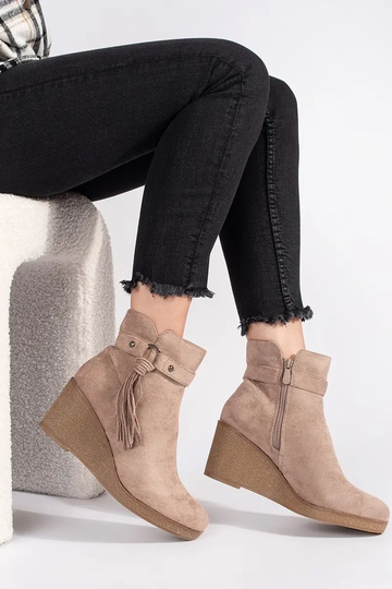 de gamuza beige Zapatos de... 2