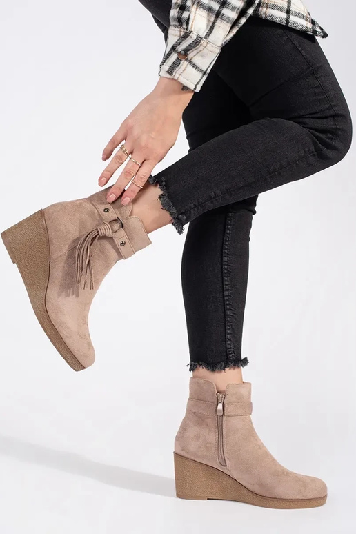 de gamuza beige Zapatos de mujer en...