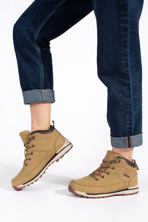 color marrón aislar Zapatos de trekking color marrón aislar Zapatos de trekking