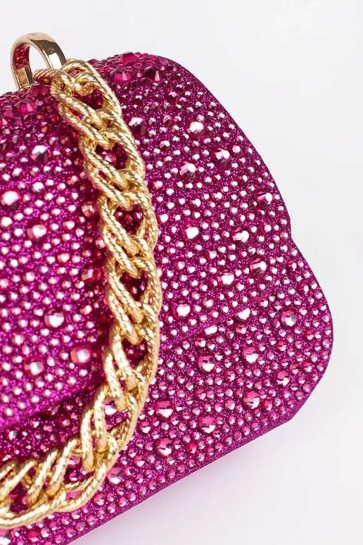 púrpura pequeño bolso A cekiny ze...