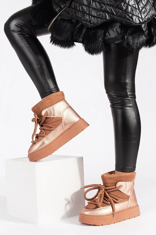 color marrón atado para arriba Botas...