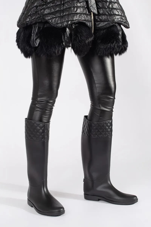 de color negro mate botas de goma