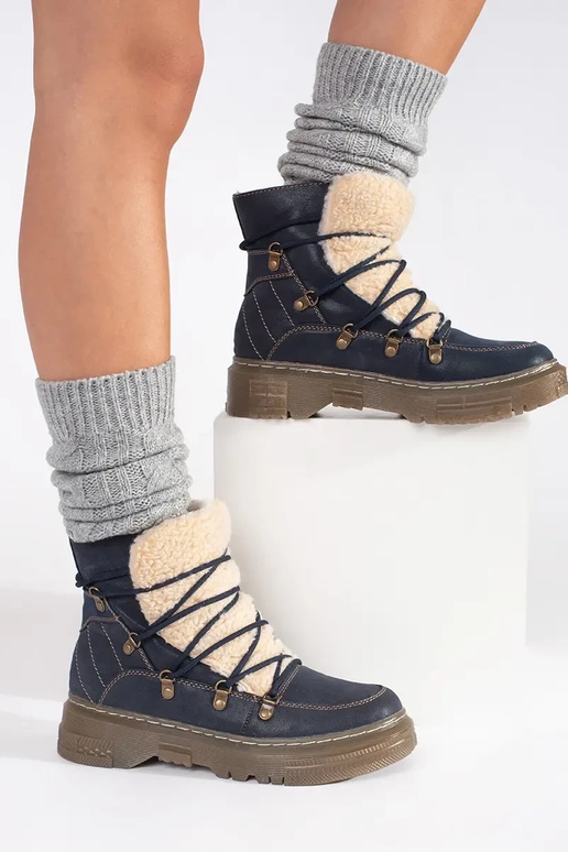 Botines azul marino aislados con... Botines azul marino aislados con...