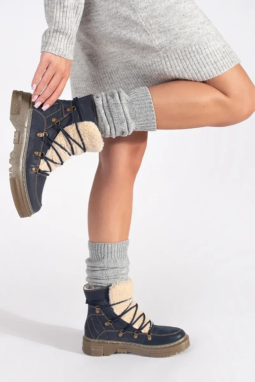 Botines azul marino aislados con... Botines azul marino aislados con...