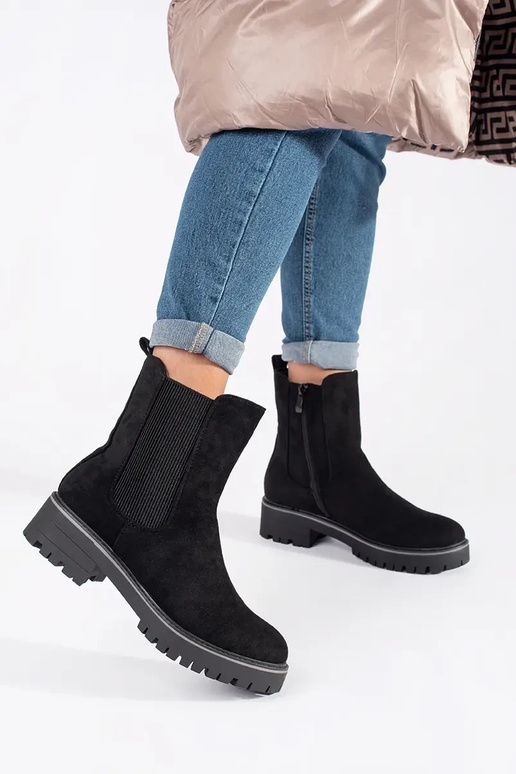 Zapatos planos de gamuza en color...