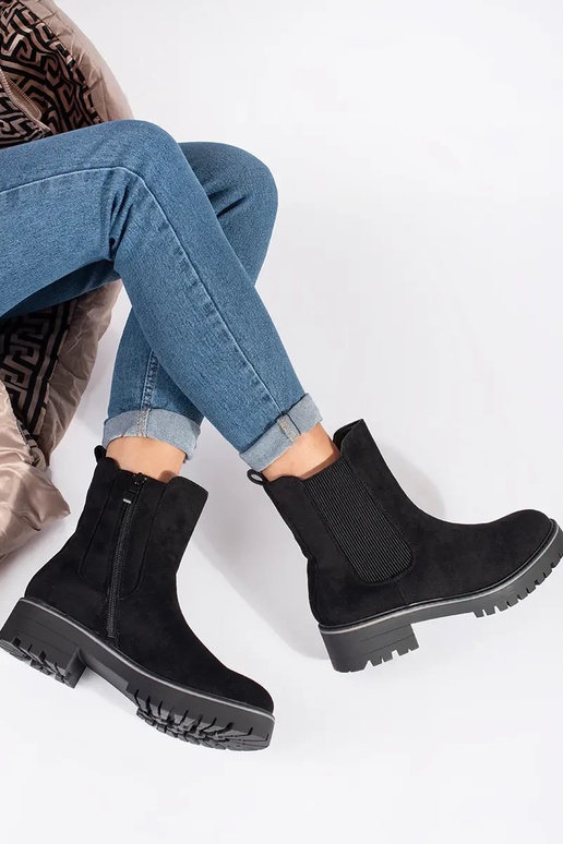 Zapatos planos de gamuza en color...