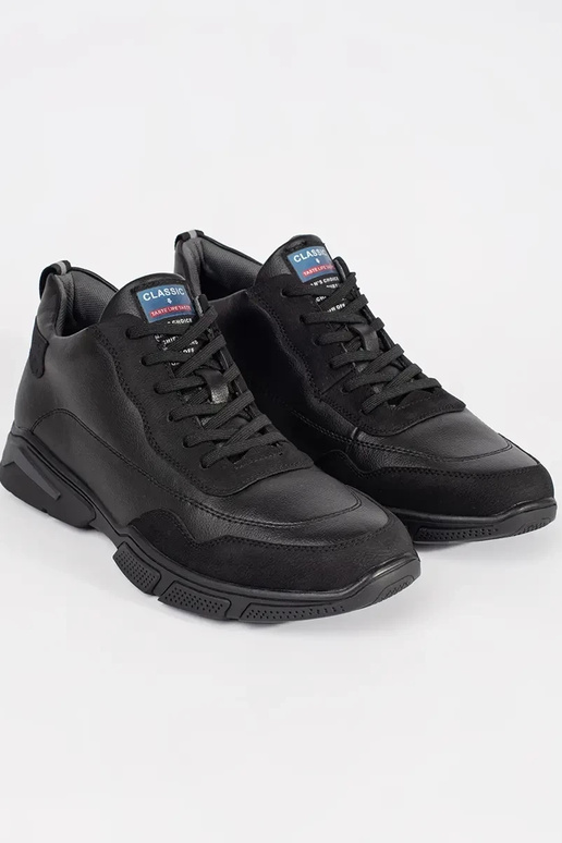 Botas de hombre con cordones color negro Botas de hombre con cordones color negro