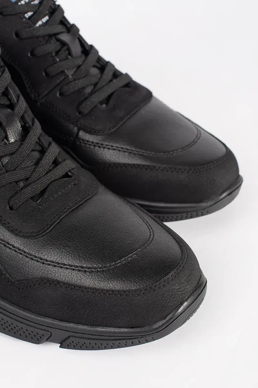 Botas de hombre con cordones color negro Botas de hombre con cordones color negro