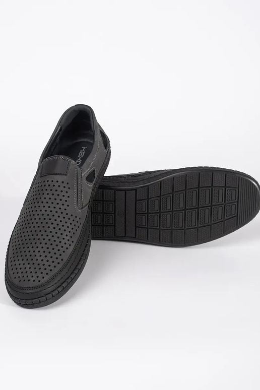 Zapatos de hombre de charol color gris