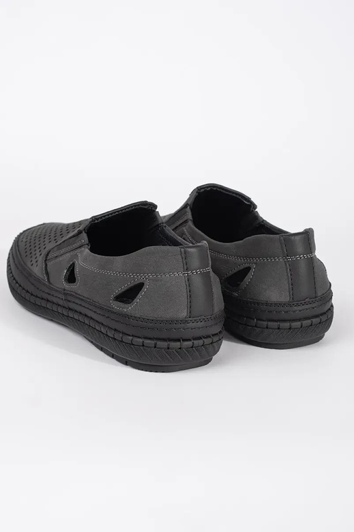 Zapatos de hombre de charol color gris