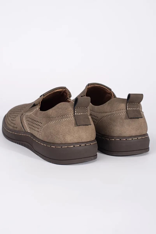 Mocasines perforados para hombre beige